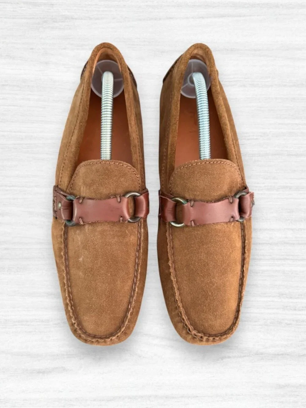 Frye Allen Ring Keeper Brown Suede Driving Loafers Mens 8.5 D Moccasin Shoes